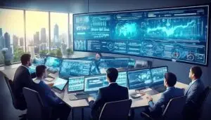 Image showing people looking at screen
