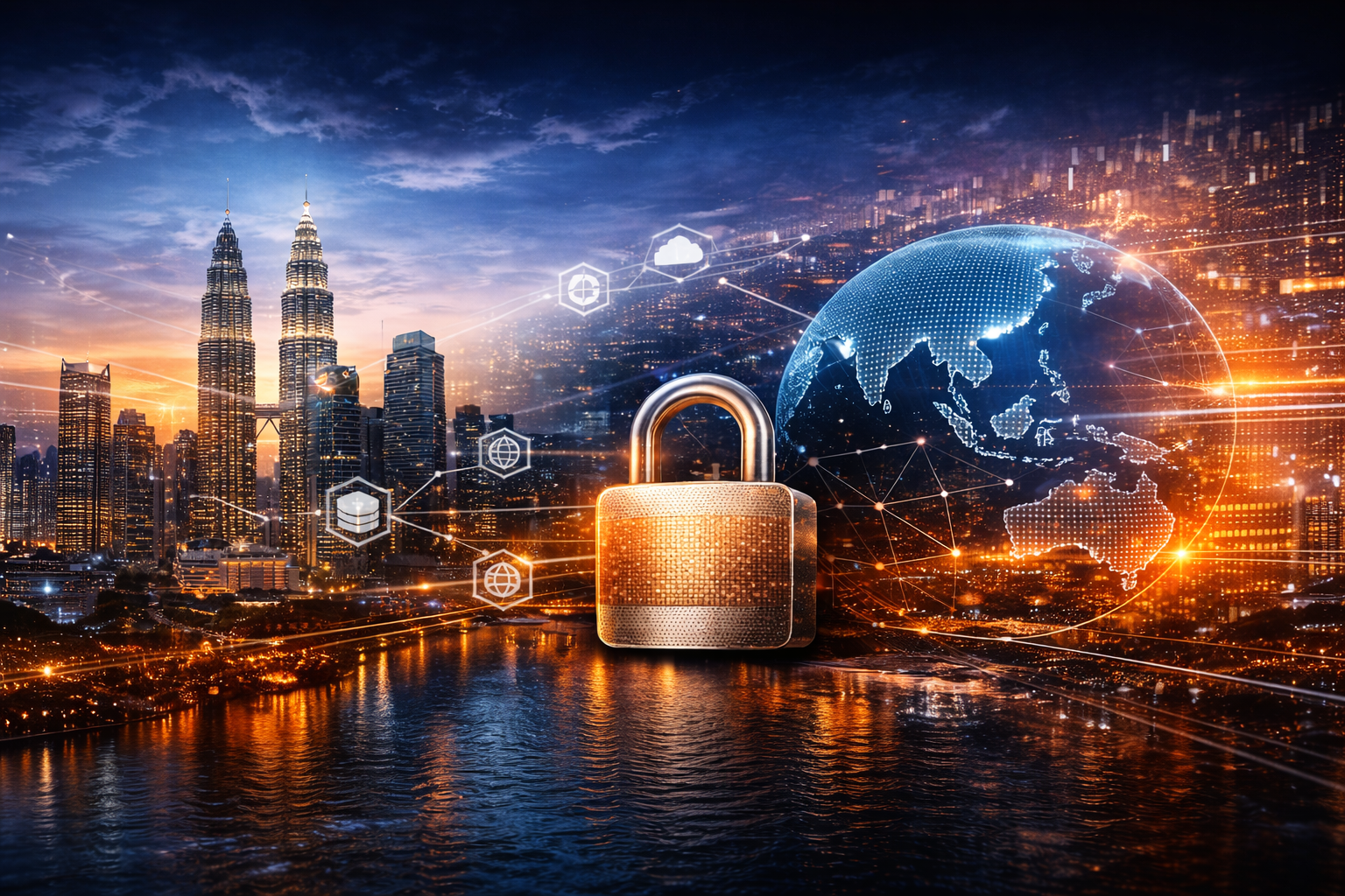 Digital illustration representing data sovereignty and secure MarTech architecture across Asia Pacific markets